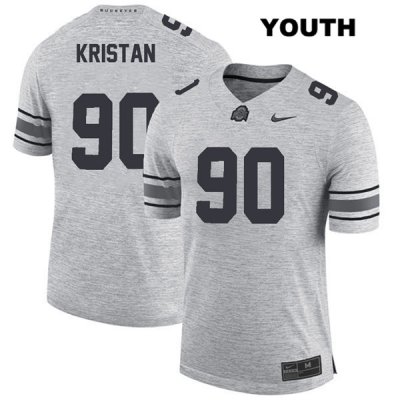 Youth NCAA Ohio State Buckeyes Bryan Kristan #90 College Stitched Authentic Nike Gray Football Jersey US20X31QI